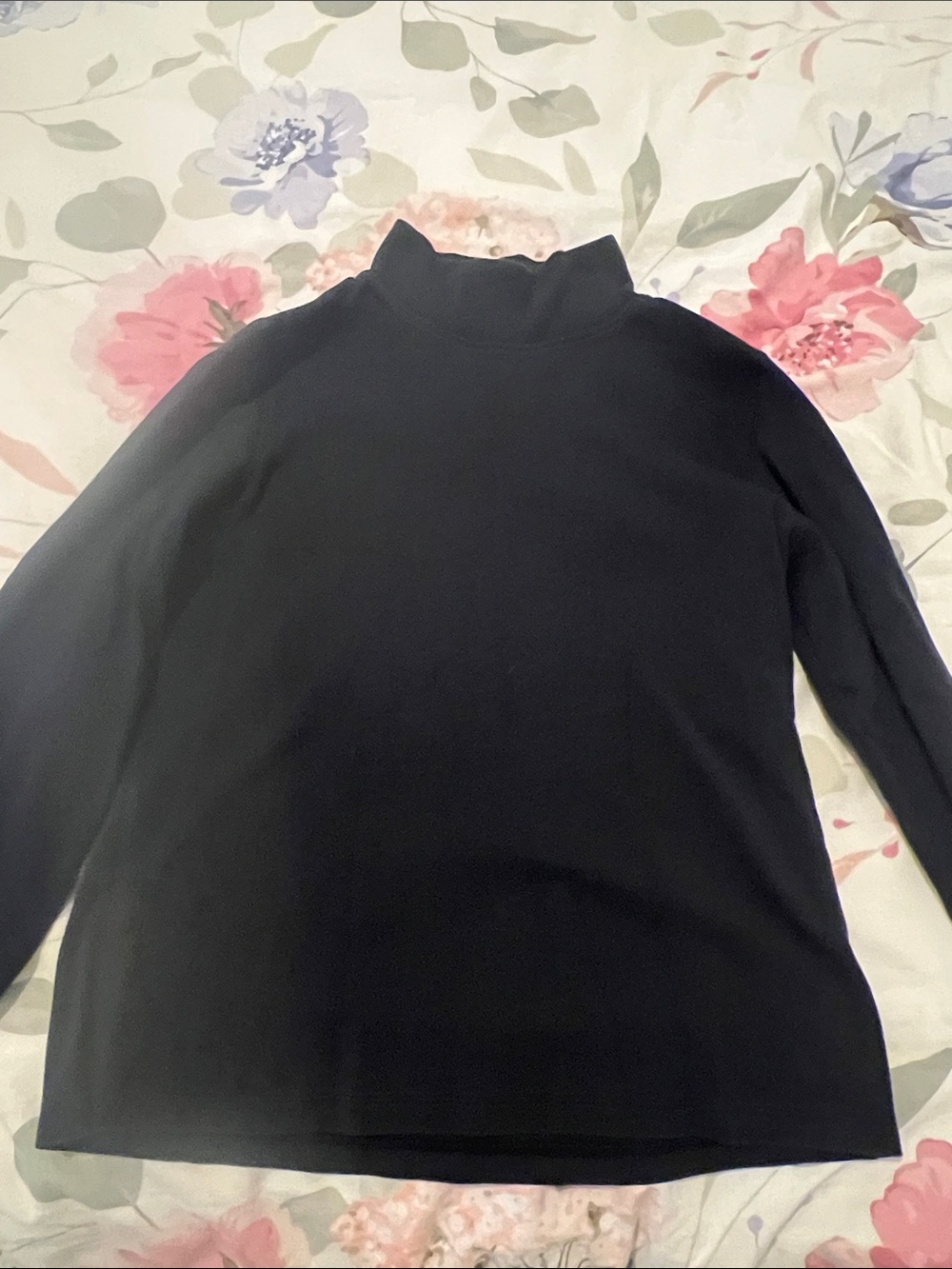 L.L. Bean Navy Mock Neck Long Sleeve Top